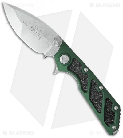 Microtech DOC Flipper Knife Green Aluminum (3.75" Stonewash) 153-10OD 3 Microtech DOC Flipper Knife Green Aluminum (3.75" Stonewash) 153-10OD