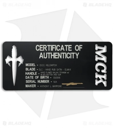 Marfione Custom DOC Killswitch Automatic Knife Flame Ti (3.75" DLC Satin) VAR. 4 5 Marfione Custom DOC Killswitch Automatic Knife Flame Ti (3.75" DLC Satin) VAR. 4 - Image 3