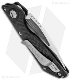Marfione Custom DOC Killswitch Automatic Knife Carbon Fiber (3.75" Tri Tone) -Microtech microtech doc killswitch hand ground tri tone stonewash carbon fiber side