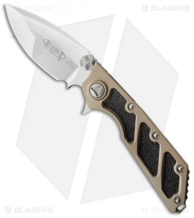 Microtech DOC Flipper Knife Tan Aluminum (3.75" Satin) 153-4TA 3 Microtech DOC Flipper Knife Tan Aluminum (3.75" Satin) 153-4TA