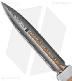 Marfione Custom Dragonslayer IV OTF Knife Stainless/Bamboo (Cowry-X Damascus) -Microtech microtech dragonslayer iv damascus hara bamboo blade cm