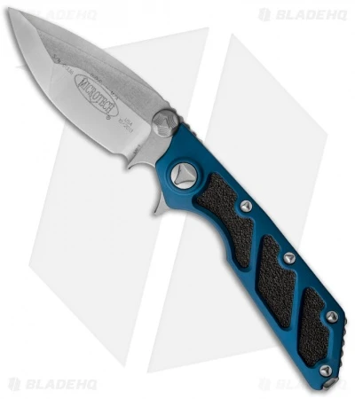 Microtech DOC Flipper Knife Blue Aluminum (3.75" Stonewash Plain) 153-10BL 3 Microtech DOC Flipper Knife Blue Aluminum (3.75" Stonewash Plain) 153-10BL