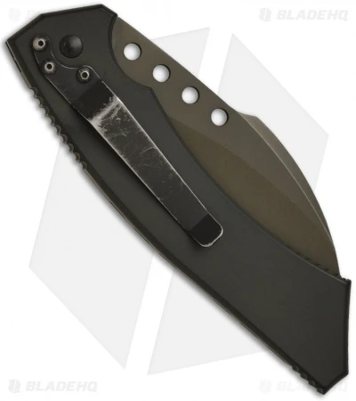 Rare Microtech Green Hawk Automatic Knife (4" Serr) 4 Rare Microtech Green Hawk Automatic Knife (4" Serr) - Image 2