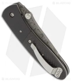 Microtech Lightfoot LCC D/A Automatic Knife Carbon Fiber (3.5" Damascus) 09/2002 -Microtech microtech lcc dual action damascus cf side