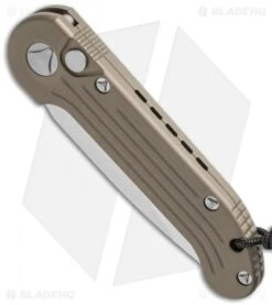 Microtech LUDT Automatic Knife Tan (3.4" Stonewash Serr) 135-11TA -Microtech microtech ludt 135 11ta bottom cm