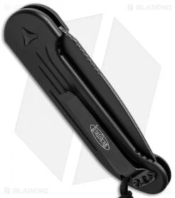 Microtech LUDT Automatic Knife Tactical (3.4" Black Serr) 135-2T -Microtech microtech ludt 135 2t side cm