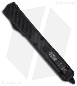 Microtech Makora II OTF Knife Tactical Automatic (4.45" Black Full Serr) 106-3T -Microtech microtech makora ii black tactical 106 1t back 1