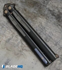 Microtech Marfione Custom Tachyon III Balisong Trainer Black Ti (4.5" Black) -Microtech microtech marfione custom tachyon 3 bali trainer black ti 373 MCK BHQ 37763 er side