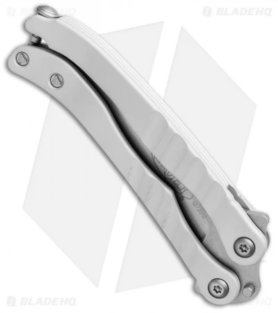 Microtech Metalmark Silver Aluminum Balisong Butterfly Knife (3.875" Black) 4 Microtech Metalmark Silver Aluminum Balisong Butterfly Knife (3.875" Black) - Image 2