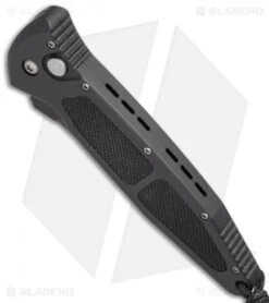 Microtech Mini Socom Tanto Automatic Knife (3.25" Black Serr) 03/1999 -Microtech microtech mini socom auto 03 1999 bottom cm