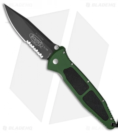 Microtech Mini Socom Manual Knife Green Aluminum (3.25" Black Serr) 12/1998 3 Microtech Mini Socom Manual Knife Green Aluminum (3.25" Black Serr) 12/1998