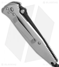 Microtech Mini Socom Manual Knife Silver Aluminum (3.25" Black) 12/1998 -Microtech microtech mini socom manual silver 12 1998 side cm