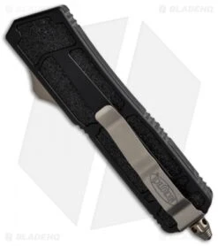 Microtech QD Scarab S/E OTF Automatic Knife Bronzed Hardware (3.5" Black) -Microtech microtech qd scarab se dlc bronzed side