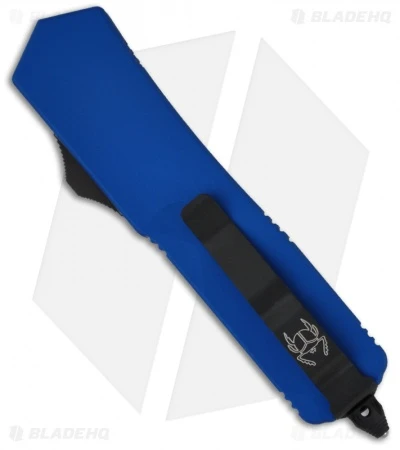 Microtech Scarab OTF Knife Blue Executive Dagger (Black SER) 109-2BL 4 Microtech Scarab OTF Knife Blue Executive Dagger (Black SER) 109-2BL - Image 2