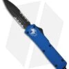 Microtech Scarab OTF Knife Blue Executive Dagger (Black SER) 109-2BL