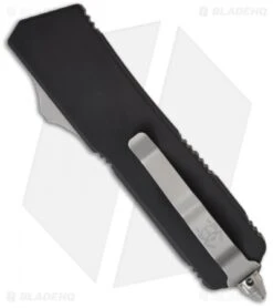 Microtech Scarab Executive OTF Knife Auto Tanto (3.5" Stonewash Serr) 108-11 -Microtech microtech scarab se executive black 107 1 back 6