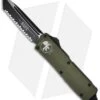 Microtech Scarab Executive Green OTF Tanto Knife (3.5" Black Full Serr) 108-3GR
