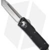 Microtech Scarab Executive OTF Knife Tanto (3.5" Stonewash Full Serr) 108-12 -Microtech microtech scarab te stonewash full serr 108 12
