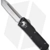 Microtech Scarab Executive OTF Knife Auto Tanto (3.5" Stonewash Serr) 108-11 -Microtech microtech scarab te stonewash serr 108 11