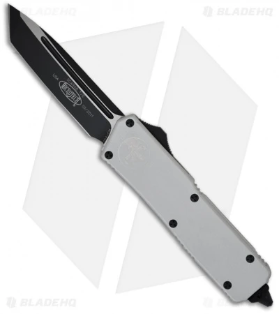 Microtech Scarab Executive Silver OTF Tanto Knife (3.5" Black Plain) 108-1W 3 Microtech Scarab Executive Silver OTF Tanto Knife (3.5" Black Plain) 108-1W