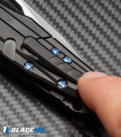 Marfione Custom Knives Sigil Flipper Knife DLC Titanium (3.5" Hand Satin) -Microtech microtech sigil dlc ti blue hw clip cm