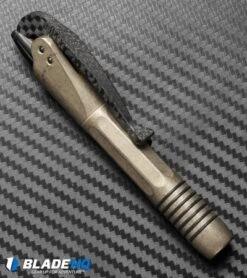 Marfione Custom Microtech Siphon II Bronzed Aluminum Pen + LSCF Lever -Microtech microtech siphon II bronzed aluminum pen lscf cm