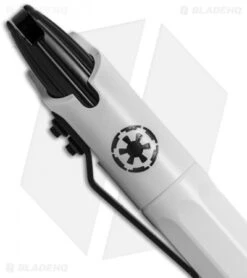 Microtech Siphon II Storm Trooper Pen - White W/ Black Clip -Microtech microtech siphon II st 401 ss st logo cm