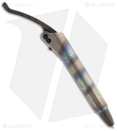 Microtech Marfione Custom Torched Titanium Siphon Pen W/ Carbon Fiber 3 Microtech Marfione Custom Torched Titanium Siphon Pen W/ Carbon Fiber