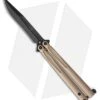 Microtech Tachyon III Balisong Butterfly Knife Tan (4.5" Black) -Microtech microtech tachyon iii balisong tan black BHQ 78542 jr