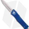 Microtech Blue Troodon D/E OTF Automatic Knife (3" Bead Blast Full Serr) 138-9BL -Microtech microtech troodon de blue bead blast full serr 138 9bl