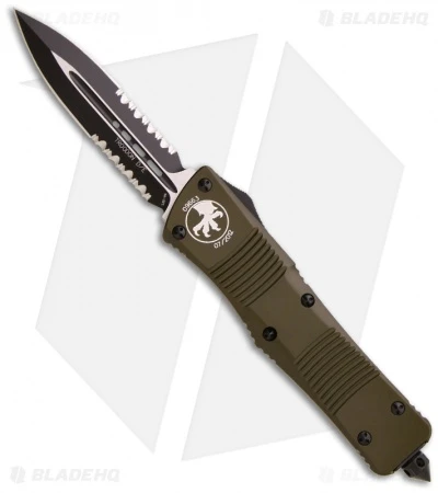 Microtech OD Green Troodon D/E OTF Automatic Knife (3" Black Serr) 138-2GR 3 Microtech OD Green Troodon D/E OTF Automatic Knife (3" Black Serr) 138-2GR