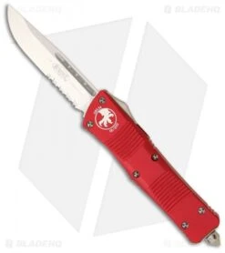 Microtech Red Troodon S/E OTF Automatic Knife (3" Satin Serr) 139-5RD