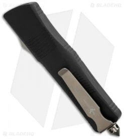 Microtech Troodon Tanto OTF Automatic Knife (3" Simulated Hamon) 6 Microtech Troodon Tanto OTF Automatic Knife (3" Simulated Hamon) -Microtech microtech troodon sim hamon bronzed hardware side cm