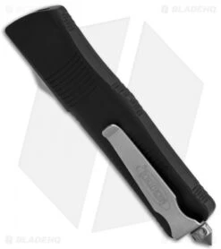 Microtech Troodon Knife Tanto OTF Automatic (3" Stonewash Full Serr) 140-12 -Microtech microtech troodon te full serr black 140 3 side 1