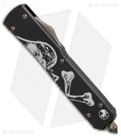Microtech Ultratech Spartan OTF Auto Knife Death Card Right (Bronze Apocalyptic) -Microtech microtech ultratech deathcard spartan bronzed 223 13DC BHQ 50100 er spine