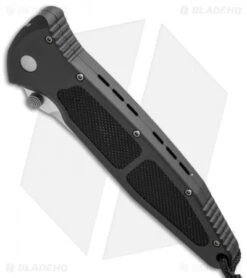 Microtech Mini Socom Tanto Manual Knife (3.25" Bead Blast Serr) 11/1999 -Microtech microtech used mini socom black 11 1999 bottom cm