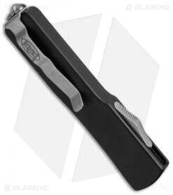 Microtech UTX-70 Spartan OTF Automatic Knife Black (2.4" Bead Blast Serr) -Microtech microtech utz70 149 8dt spartan side cm