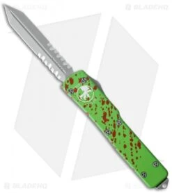 Microtech UTX-70 Spartan OTF Automatic Knife Zombie (2.4" Bead Blast Serr)