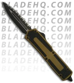 Microtech Tan Scarab D/E OTF Knife D/A (Two Tone / Full SER) 110-13