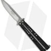 Microtech Dragonfly Balisong Butterfly Knife (3.75" Stonewash Plain) -Microtech mircotech mt dragonfly 11 02 263 butterfly black beadblast